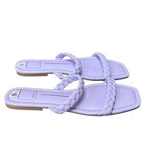 Dolce Vita Indy Lilac Stella Braided Straps Square Toe Flat Sandals - Size 8.5